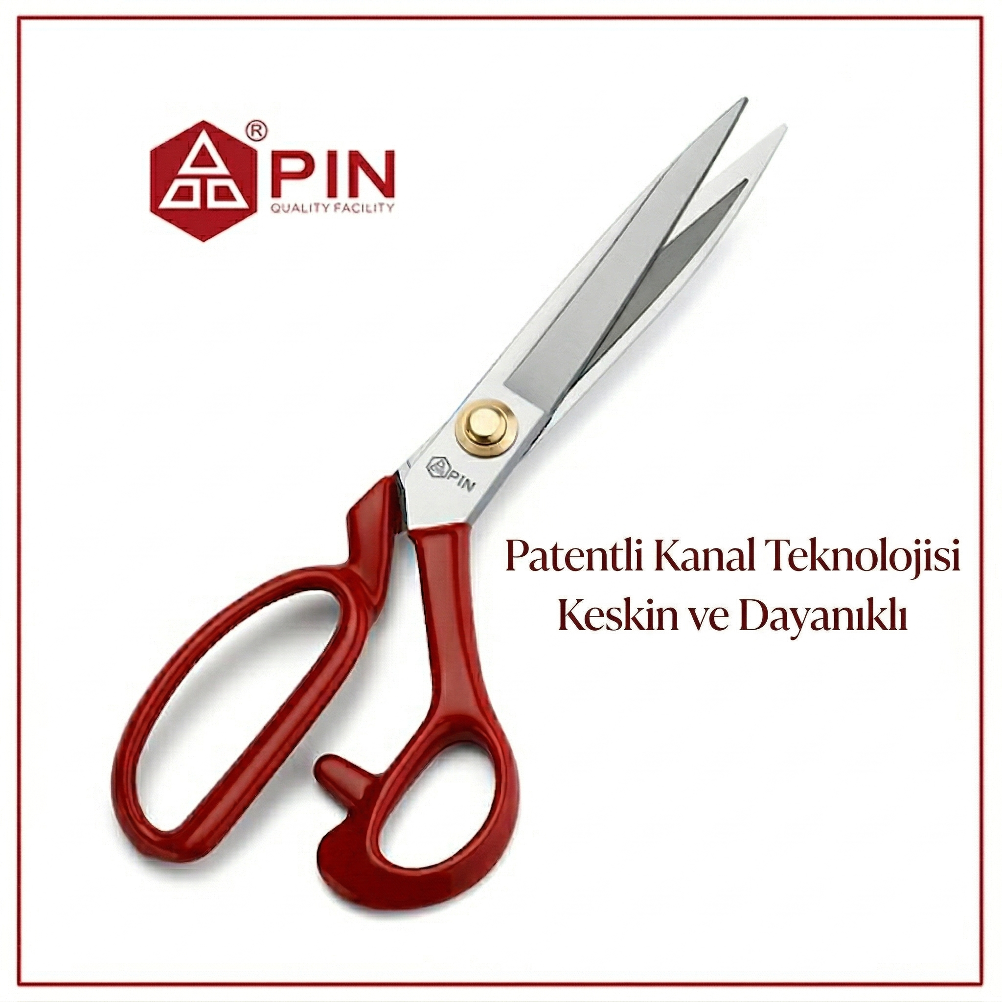 Profesyonel Kırmızı Terzi Makası 8 İnç - Yüksek Kaliteli Dikiş ve Kumaş Kesim Makası