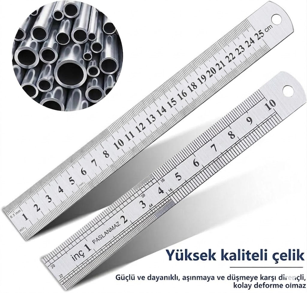 Çelik Cetvel 25cm