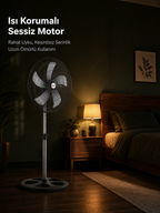 Microstar 18" 45cm Ayaklı Vantilatör 75W 3 Kademeli Salınımlı 5 Kanat Alüminyum Pervane - MSR-2618