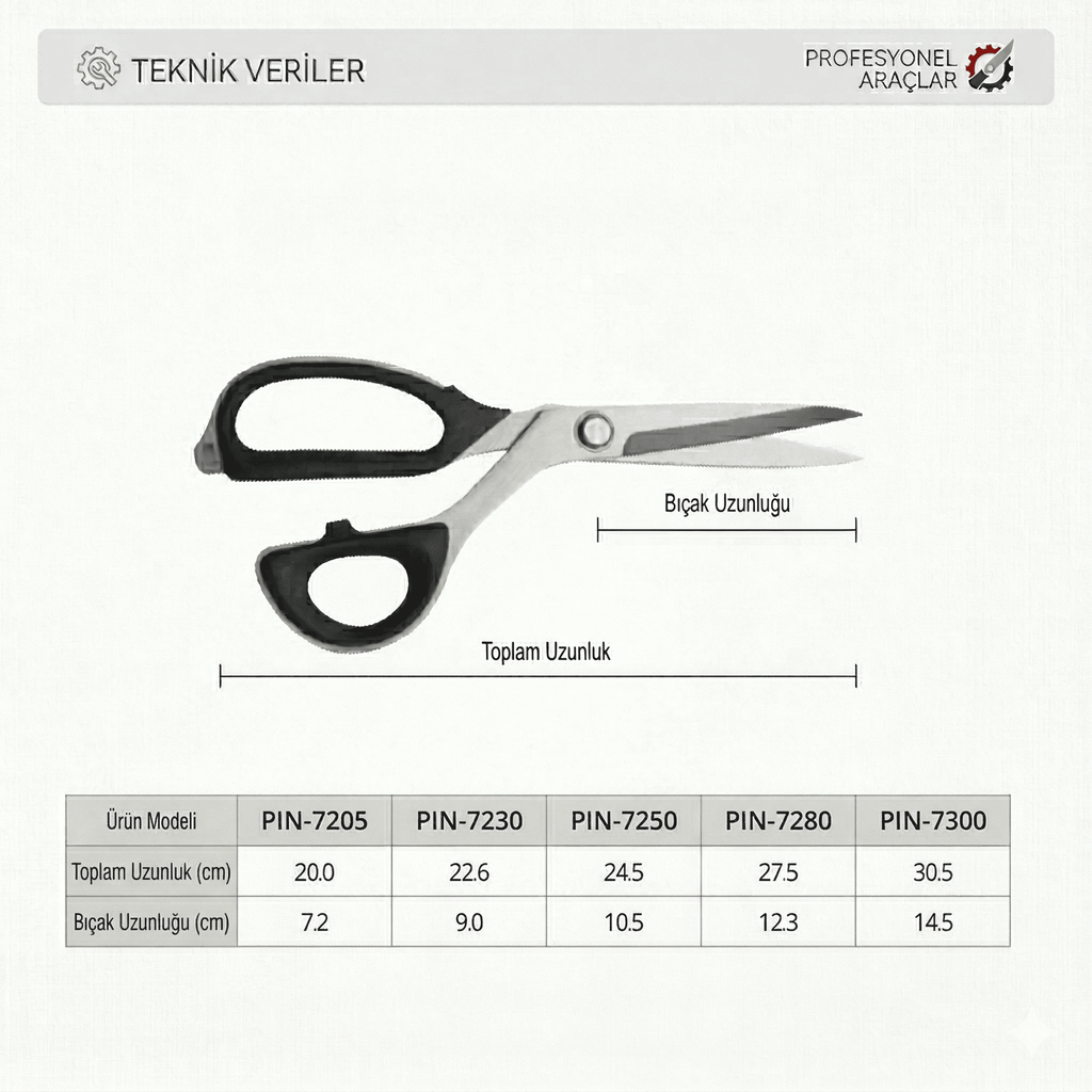 Yüksek Teknoloji Titanyum Profesyonel Terzi Makası 10 inç / PIN-7250 (10")