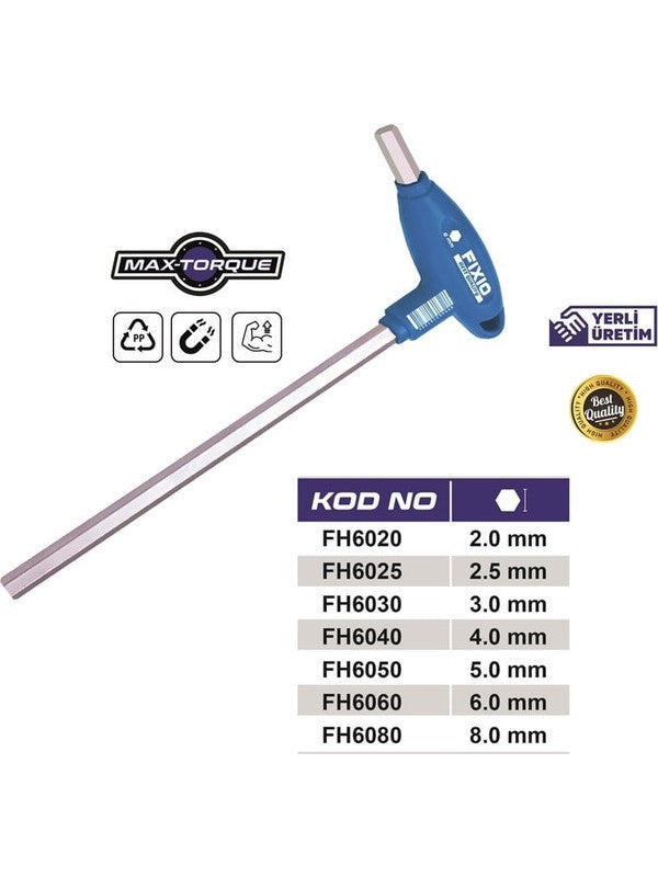 T Saplı Iki Uçlu Alyan Anahtar Takımı 7 Parça / Fh6107
