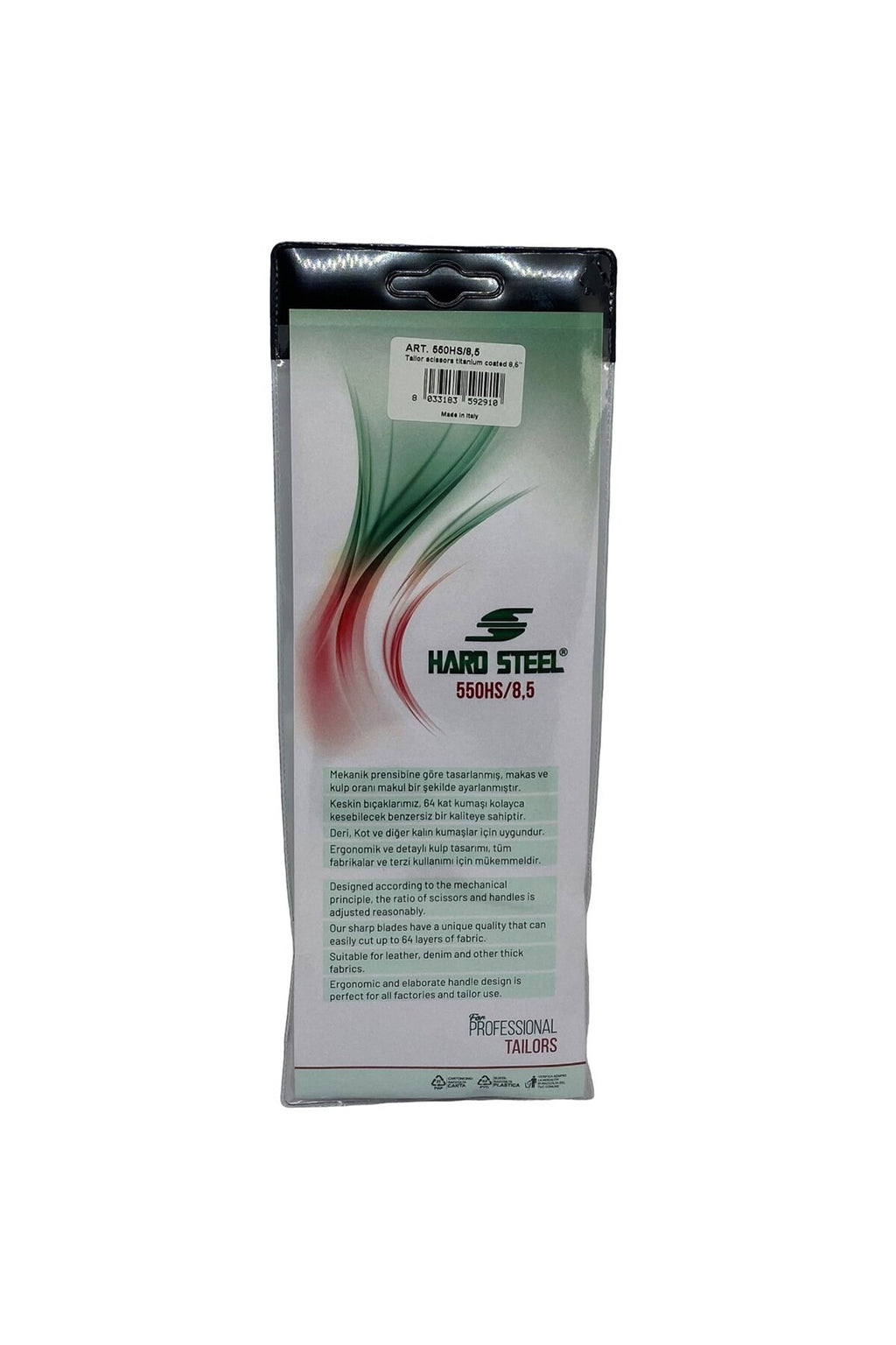 Titanyum Kaplama Plastik Saplı 8.5inç Makas / 550HS/8.5