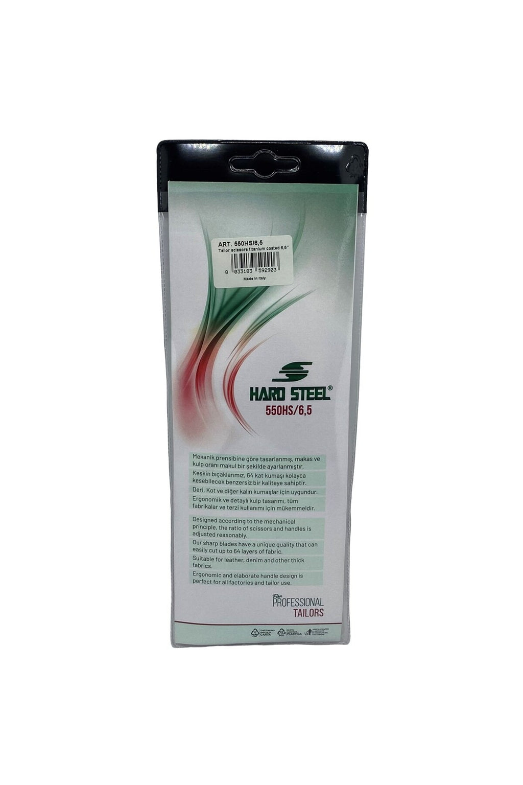 Titanyum Kaplama Plastik Saplı 6.5inç Makas / 550HS/6.5